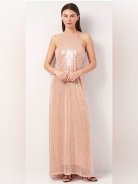 zara pale pink sequin dress Zara Paillettenkleid Pink